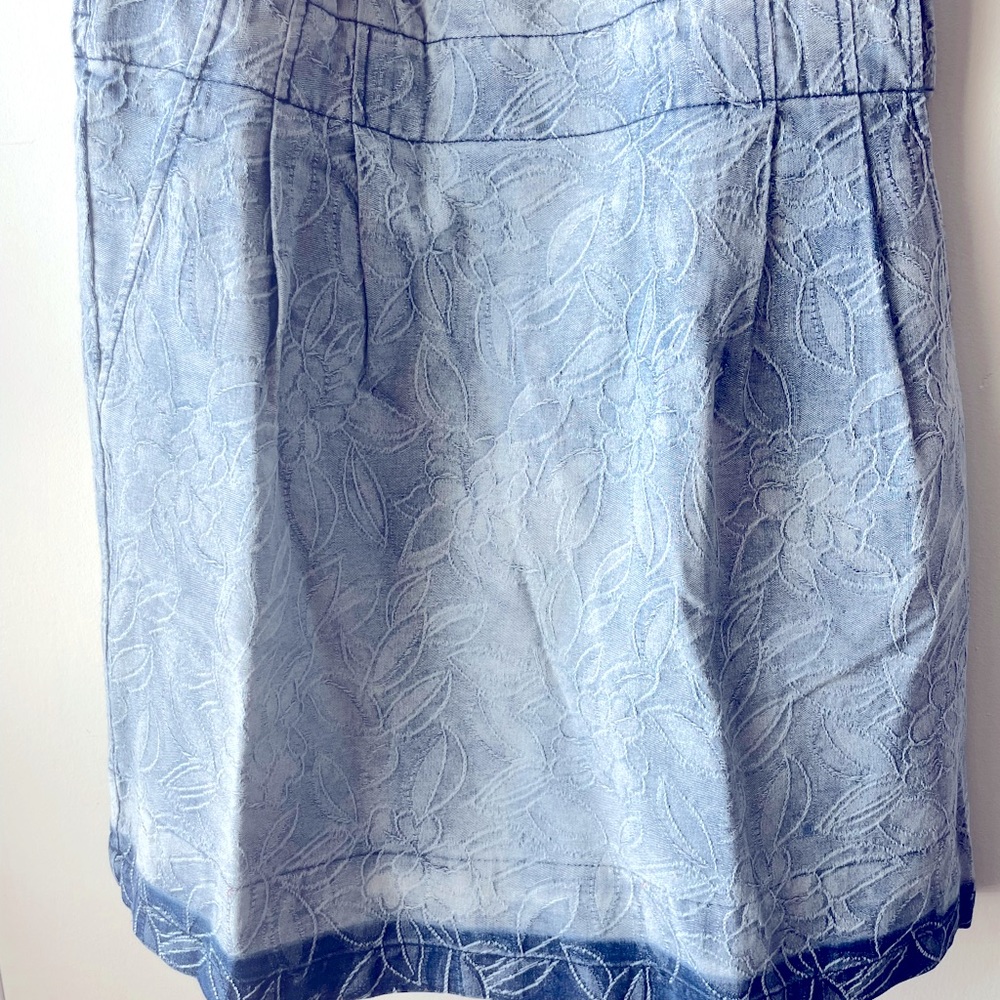 Denim floral skirt